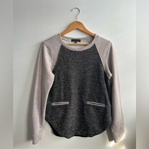 Sanctuary Black /Taupe Multi Texture Sweatshirt Size Large
